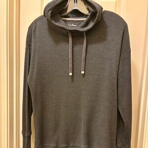 L.L. Bean Women’s  Charcoal Waffle-knit Hoodie